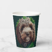 Cockapoo Dog in St. Patrick's Day Dress Papieren Bekers (Achterkant)