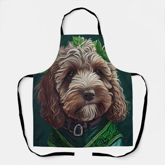 Cockapoo Dog in St. Patrick's Day Dress Schort (Voorkant)
