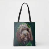 Cockapoo Dog in St. Patrick's Day Dress Tote Bag (Voorkant)