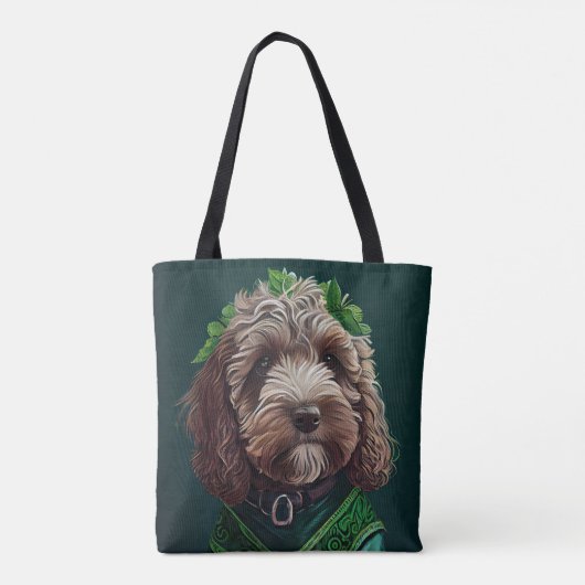 Cockapoo Dog in St. Patrick's Day Dress Tote Bag (Achterkant)