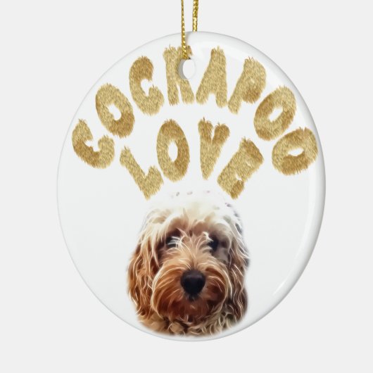 Cockapoo Dog Keramisch Ornament (Links)