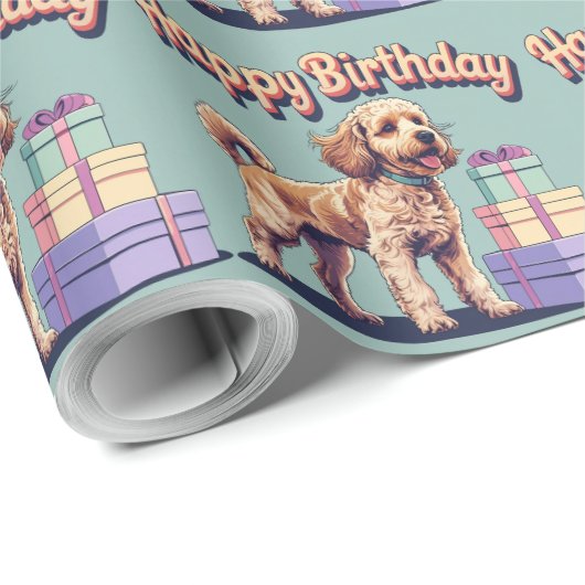 Cockapoo Dog Kleurrijk Cadeaupapier (Rol Hoek)