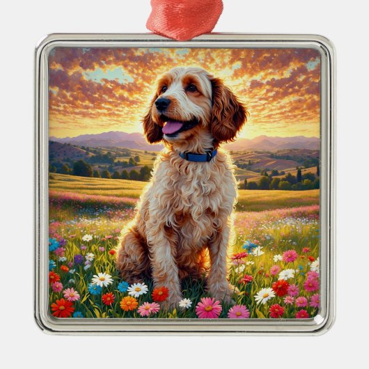 Cockapoo Dog Metalen Ornament (Voorkant)