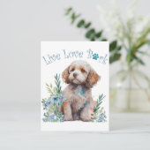 Cockapoo Dog Mom Floral Briefkaart (Staand voorkant)