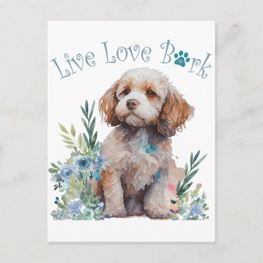 Cockapoo Dog Mom Floral Briefkaart (Voorkant)