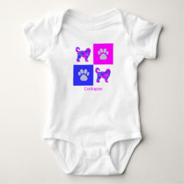Cockapoo Dog & Paw Pink en Blue Romper