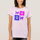 Cockapoo Dog & Paw Pink en Blue T-shirt (Voorkant)
