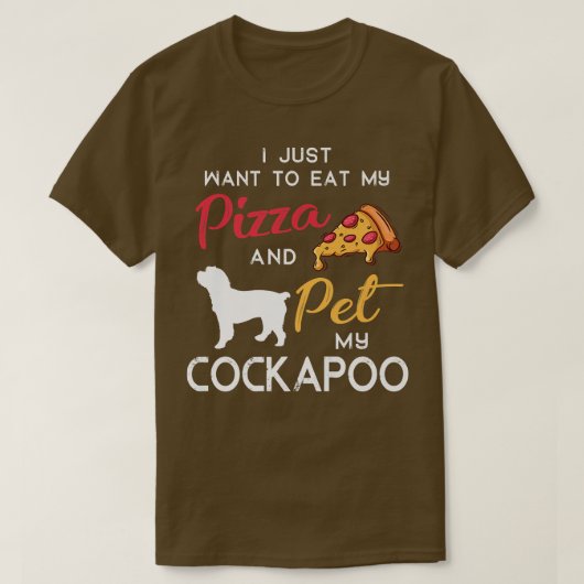 Cockapoo Dog Pizza Lover Eigenaar kerstdag T-shirt (Design voorkant)
