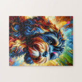 Cockapoo Dog Portrait Acryl Art Print Hondenliefhe Legpuzzel (Horizontaal)