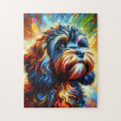 Cockapoo Dog Portrait Acryl Art Print Hondenliefhe Legpuzzel (Verticaal)