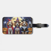 Cockapoo Dog Pumpkin Halloween Grappig Bagagelabel (Achterkant horizontaal)