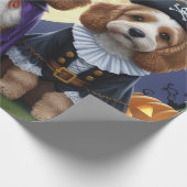 Cockapoo Dog Pumpkin Halloween Grappig Cadeaupapier (Hoek)
