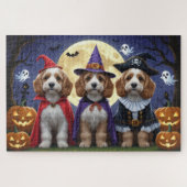 Cockapoo Dog Pumpkin Halloween Grappig Legpuzzel (Horizontaal)