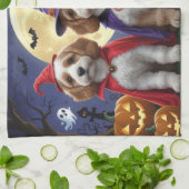 Cockapoo Dog Pumpkin Halloween Grappig Theedoek (Gevouwen)