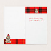 Cockapoo Dog Red Black Plaid Kerstvakantie Kaart (Binnenkant ongevouwen)