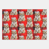 Cockapoo Dog Red Holiday Plaid Christmas Inpakpapier Vel (Voorkant 2)