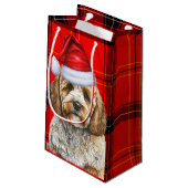 Cockapoo Dog Red Holiday Plaid Christmas Klein Cadeauzakje (Achterkant Gekanteld)