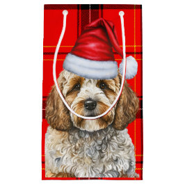 Cockapoo Dog Red Holiday Plaid Christmas Klein Cadeauzakje