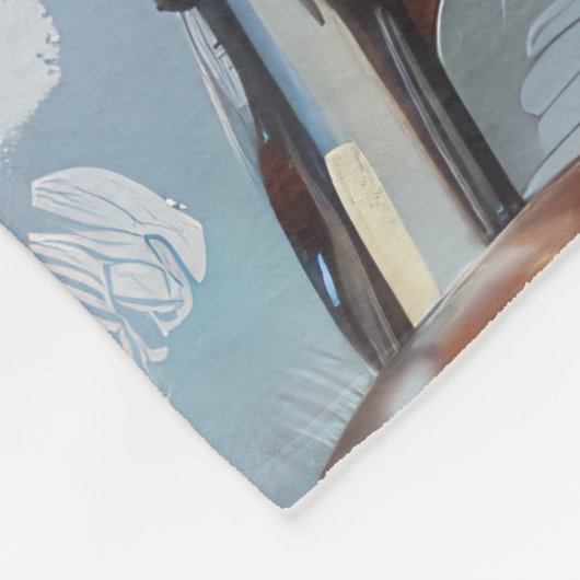 Cockapoo Dog Riding Motorfiets Kerstmis Fleece Deken (Hoek)