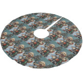 Cockapoo Dog Riding Motorfiets Kerstmis Kerstboom Rok (Gekanteld)