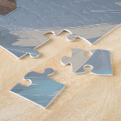 Cockapoo Dog Riding Motorfiets Kerstmis Legpuzzel (Zijkant)