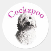 Cockapoo Dog Ronde Sticker (Voorkant)