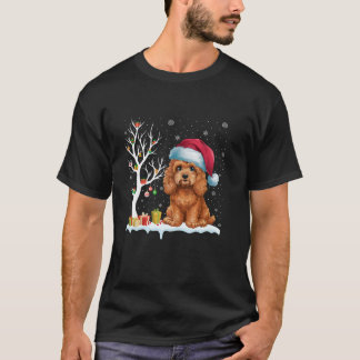 Cockapoo Dog Santa Hat Feestelijke Boomlicht Kerst T-shirt