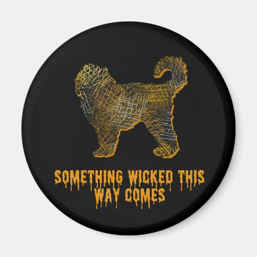 Cockapoo Dog Silhouette Fun Halloween Magnet (Voorkant)