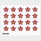 Cockapoo Dog Silhouette Green Bow Kerstmis Ster Sticker (Vel)