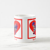 Cockapoo Dog Silhouette Valentijnsdag Red Heart Koffiemok (Center)