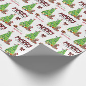 Cockapoo Dog, vogel en kerstboom Cadeaupapier (Hoek)