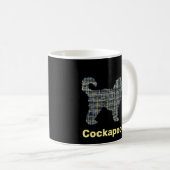Cockapoo Dog Yellow & Black Grid Line Koffiemok (Voorkant rechts)