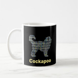 Cockapoo Dog Yellow & Black Grid Line Koffiemok