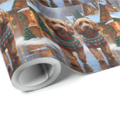 Cockapoo Dogs Christmas Snow Holiday  Cadeaupapier (Rol Hoek)