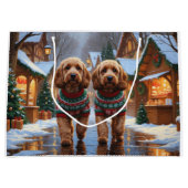 Cockapoo Dogs Christmas Snow Holiday Groot Cadeauzakje (Voorkant)