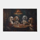 Cockapoo Dogs Spelen Poker Art Deurmat (Voorkant)