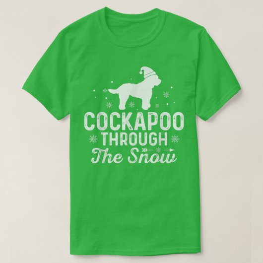 Cockapoo door sneeuw Funny Kerstmis Nieuwjaar T-shirt (Design voorkant)