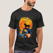 Cockapoo en Gele Maan Halloween Grappige Hond Lief T-shirt (Voorkant)