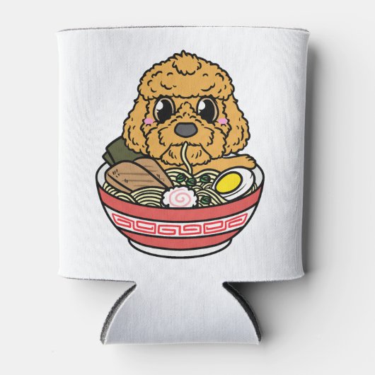 Cockapoo Eten Ramen Noedels Spoodle Hond Japans Blikjeskoeler (Voorkant)