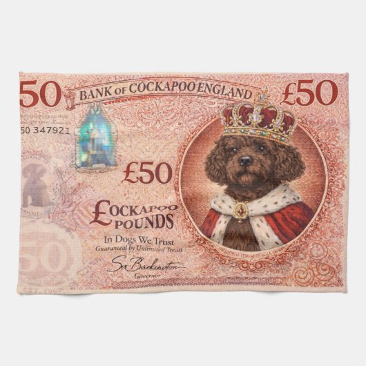 Cockapoo Funny Dog Lover Gift  Theedoek (Horizontaal)