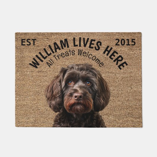 Cockapoo gepersonaliseerde huisdier deurmat (Voorkant)