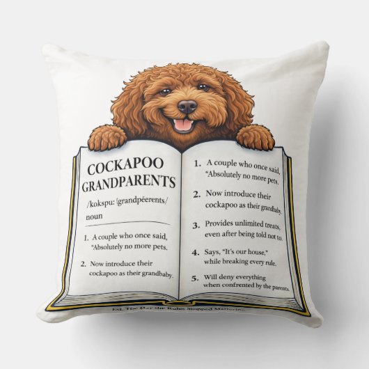 Cockapoo Grandparents Gift | Funny Dog Kussen (Voorkant)