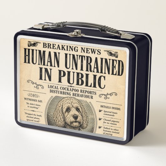 Cockapoo Grappige Krant Lunchbox Hondeneigenaar Ca (Voorkant)
