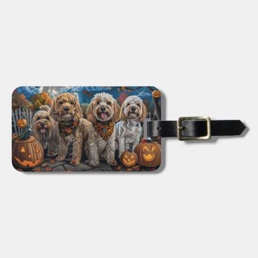 Cockapoo Halloween Griezelen Bagagelabel (Voorkant horizontaal)
