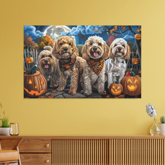 Cockapoo Halloween Griezelig Canvas Afdruk (Insitu (Woonkamer))