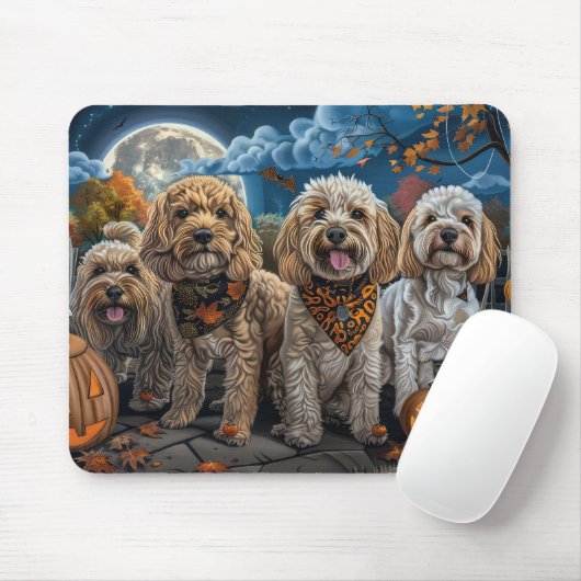 Cockapoo Halloween Griezelig Muismat (Met muis)