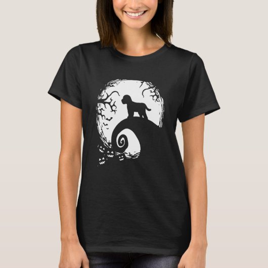 Cockapoo Halloween onder het maanlicht griezelige  T-shirt (Voorkant)