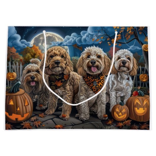 Cockapoo Halloween Spooky Groot Cadeauzakje (Voorkant)