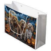 Cockapoo Halloween Spooky Groot Cadeauzakje (Voorkant Gekanteld)