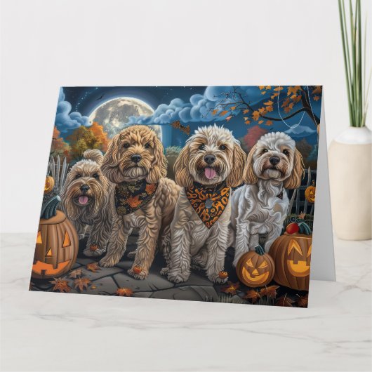 Cockapoo Halloween Spooky Kaart (Voorkant)